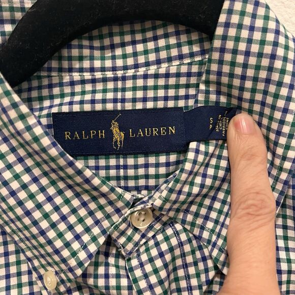 Ralph Lauren Gingham Plaid Shirt Men's Button down Size Small Long Sleeve - Picture 2 of 7